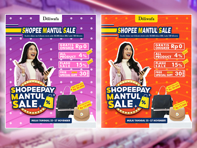 Instagram Post - Deliwafa 1 branding design graphic design instagram layout minimal orange pink purple shopee socialmedia socialmediapost