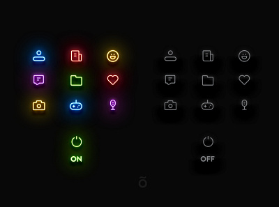 Neon icons design icon illustration ui