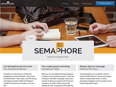 Semaphore Marketing Site branding marketing ui web website