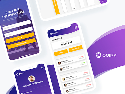 Coiny - cryptocurrency app coin coiny crypto crypto app crypto mobile app cryptocurrency design mobile mobile app mobile design tomas tomweb web design website zubrik