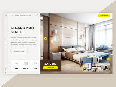 Homy - Real Estate brown desktop property real estate tomas tomweb ui ux web design yellow zubrik