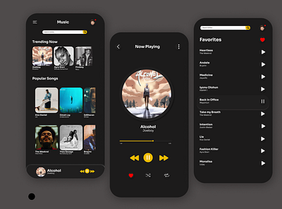 Music Player App app creative design music ui ux