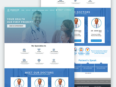 Hospital Website clean doctor health hospital landing medical ui ux webdesign
