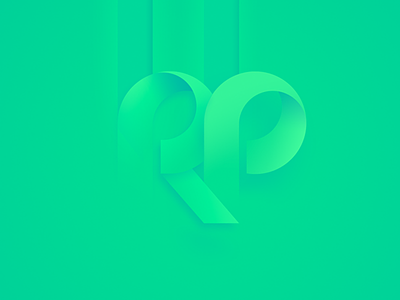 Peeling gradient green logo material paper