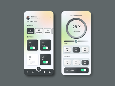 Smart Home - Mobile Apps UI app apps black design graphic design grey minimalis simple simple ui simple ui app smart home ui ui app ui smart home ui smart home app white