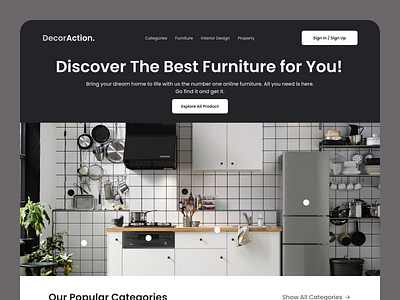 UI Web Furniture Design - Landing Page