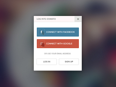 Login Popup Design facebook google login long shadow minimal popup signup social