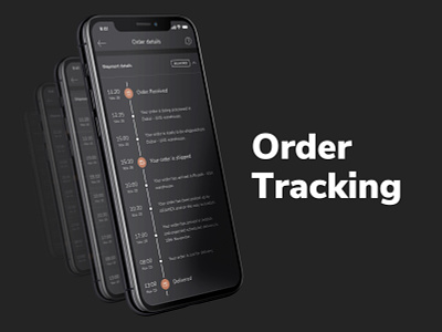 Order Tracking app case study dark dark mode design ecommerce minimal order tracking tracker tracking trend ui uiux ux
