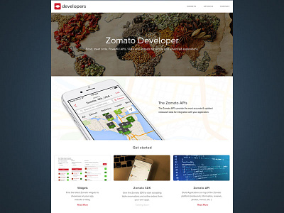Developers Page Zomato developer flat ios landing page map ui web design zomato