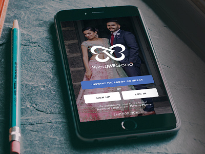 Login Screen WedMeGood connect ios login minimal planner sign up wedding wedmegood