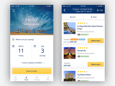 Search hotels travel app