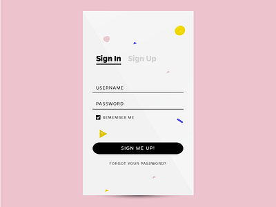 Daily UI - Day 1 - Login Sign Up Form UI dailyui form in login pink sign ui up