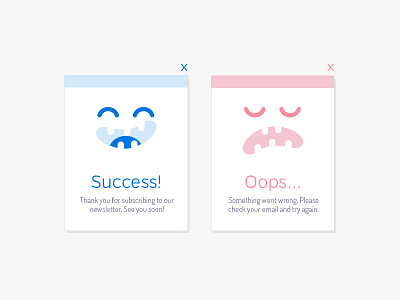 Daily UI - Day 11 - Flash Message (Success/Error) character daily100 dailyui day011 face faces happy message box sad smile ui