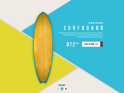Daily UI - Day 12 - E-Commerce Shop (Single Item) add to cart board cart daily100 dailyui day012 shopping surf surfboard surfing ui