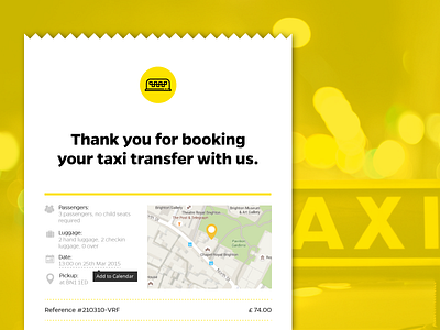 Daily UI - Day 17 - Email Receipt daily100 dailyui day017 email receipt taxi ui