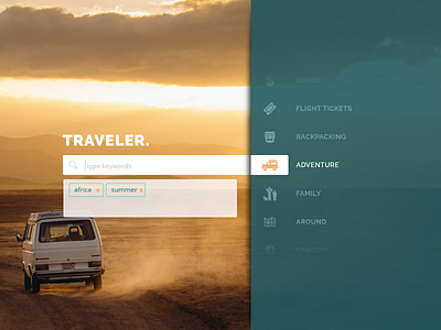 Daily UI - Day 22 - Search categories daily100 dailyui day022 discover form jeep search travel ui
