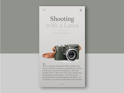 Daily UI - Day 35 - Blog Post article blog daily100 dailyui day035 leica photography post ui