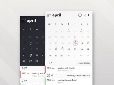 Daily UI - Day 38 - Calendar