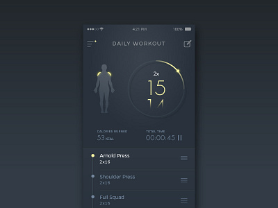 Daily UI - Day 41 - Workout Tracker app daily100 dailyui day041 fitness health tracker ui workout