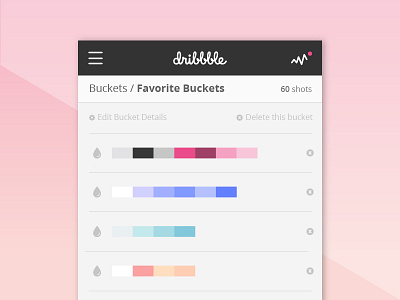 Daily UI - Day 44 - Favorites bucket daily100 dailyui day044 dribbble favorites list palettes ui