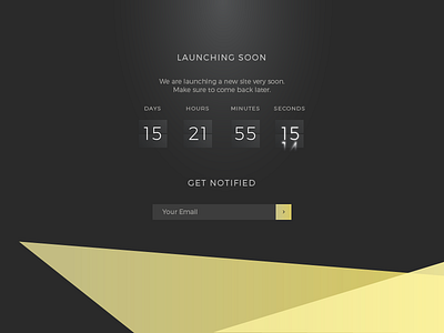 Daily UI - Day 49 - Coming Soon coming counter daily100 dailyui landing page soon subscribe ui