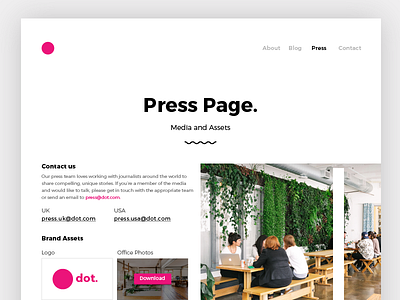 Daily UI - Day 51 - Press Page assets daily100 dailyui media page pink press ui website