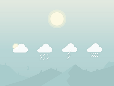Daily UI - Day 55 - Icon Set cloud daily100 dailyui icon set icons sun ui weather