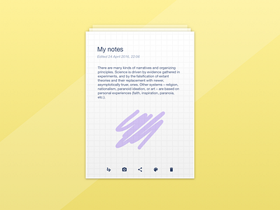 Day 65 Notes Widget clean dailyui minimal notepad notes paper ui widget yellow