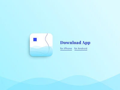 Day 74 Download App app blue clean download geometry icon minimal shapes typography wave