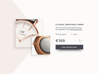 Day 75 Pre Order add to cart card cart dailyui detail minimal order pre pre-order preorder product watch