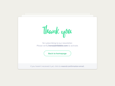 Day 77 Thank you dailyui green minimal subscribe thank you typography ui ux white