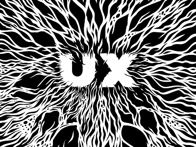 UX_Type black white psychedelic trippy wall graphics