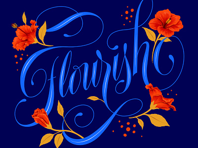 Flourish calligraphy custom art illustration lettering print procreate typography