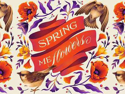 Spring me flowers. digital lettering flowers illustration lettering procreate procreate art spring typography