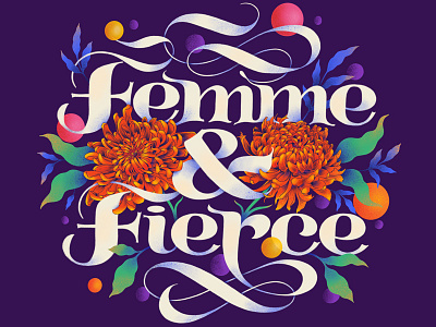 Femme & Fierce digital lettering illustration lettering procreate typography womens day