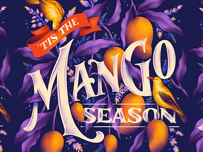 Mango Season custom art design digital lettering illustration lettering mango procreate summer typography