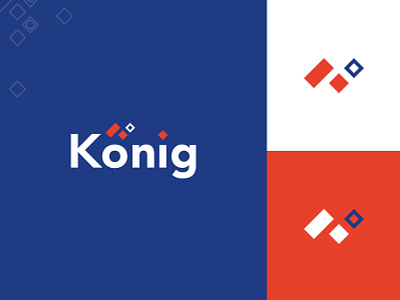 Konig logo blue dailylogo logo logo design branding logodesign logodesigner mark orange signet