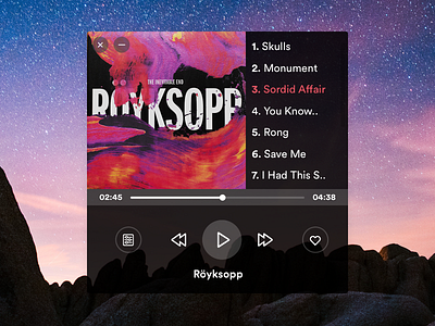 Mini Music Player clean compact design flat interface mini modern music player playlist ui ux