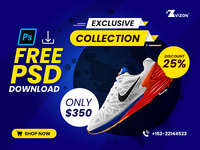 Nike Sneakers Poster Design In Photoshop ad ad banner free psd photoshop photoshop tutorial poster poster design