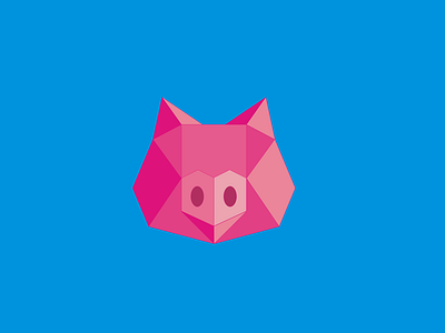 Babi Sakti - Magical Pig logo animal logo lowpoly pig pink