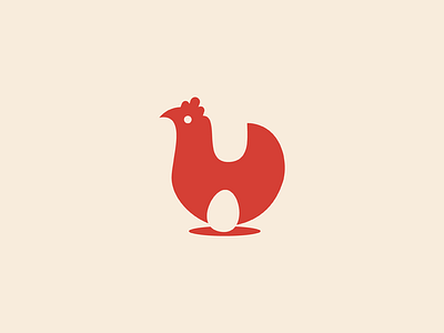 Henmate logo chicken egg flat hen logo minimal red