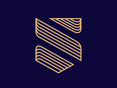 S + Shield Logo blue gold logo logomark minimal s shield