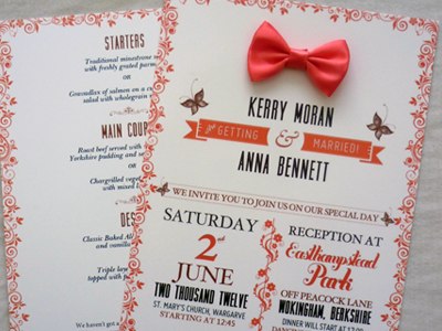 Wedding Invite coral invitation invite print typography wedding