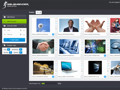Salamander Image Editor blue button buttons dark dropdown green icon menu navigation texture ui
