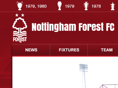 Nffc football menu navigation nottingham forest red