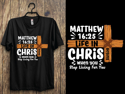 Matthew 16:25 life in Christ when you stop living for you. jesus face shirt typography christian design