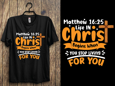 Matthew 16:25 life in Christ when you stop living for you. jesus face shirt typography christian design