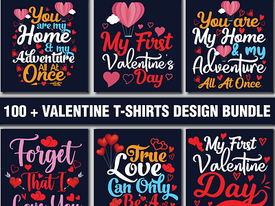 Valentine Day Typography T shirts Design