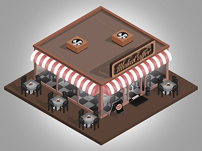 2D Isometric Coffee Shop 2d buildings coffee game graphic icon isometric item png psd shop vector