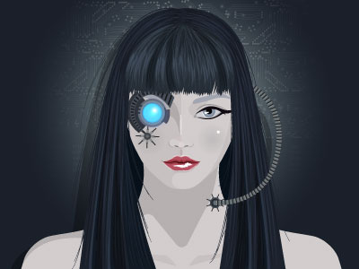 Borg borg character illustration portrait star trek vector